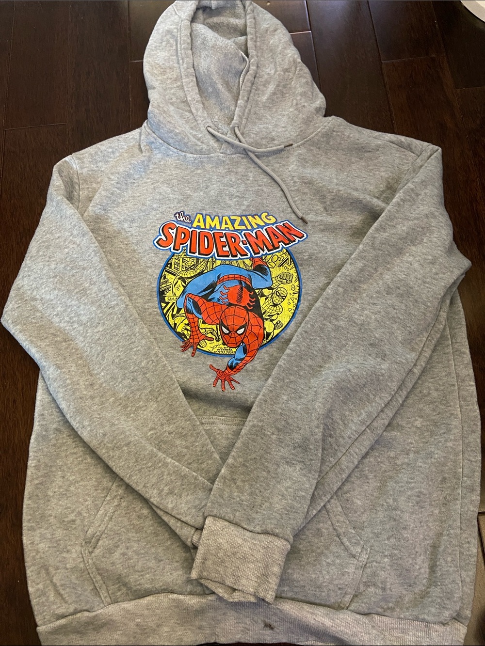 Gray Spider-Man Graphic Pullover Hoodie - Unbranded